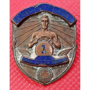 National Safety Council 1 Year Safe Driver Award Lapel Tack Pin